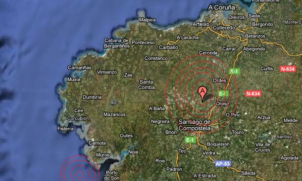 Nuevo terremoto de 2.4 grados en Galicia al Sw de Muros