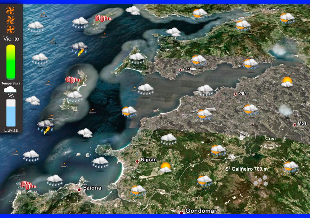 El tiempo en Vigo, mapa significativo para Vigo