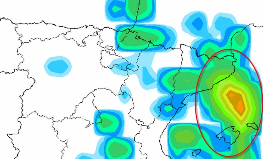 Alto riesgo de lluvias torrenciales en el Mediterráneo, Domingo/Lunes 28/29 Septiembre 2014