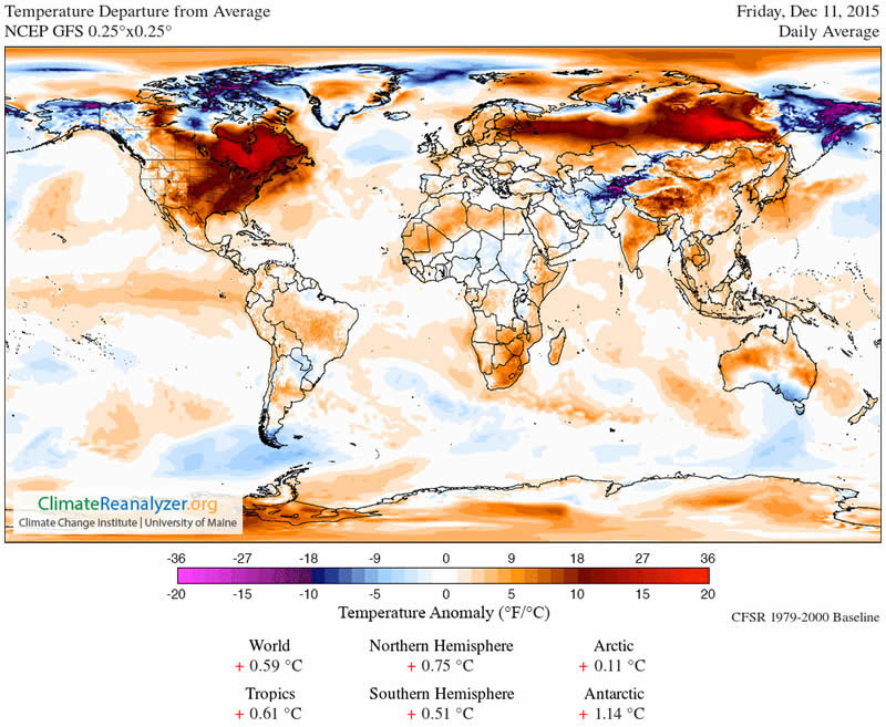 mapa anomalías temperaturas a escala global