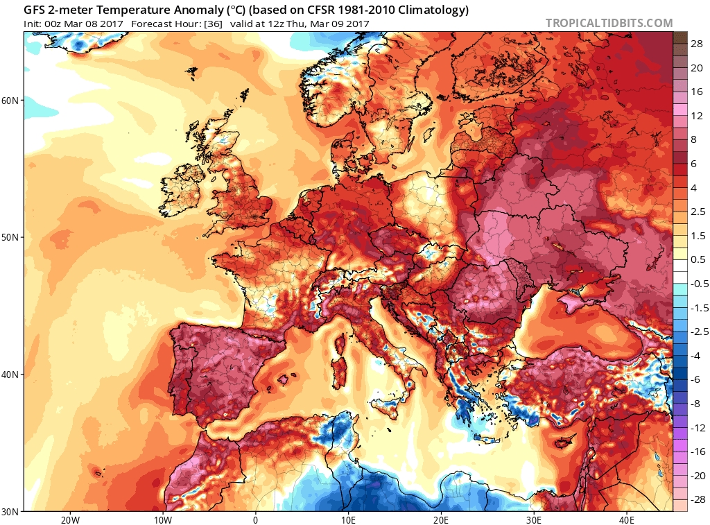 Temperaturas veraniegas en Marzo con la “Montaña Rusa Meteorológica” en su fase cálida