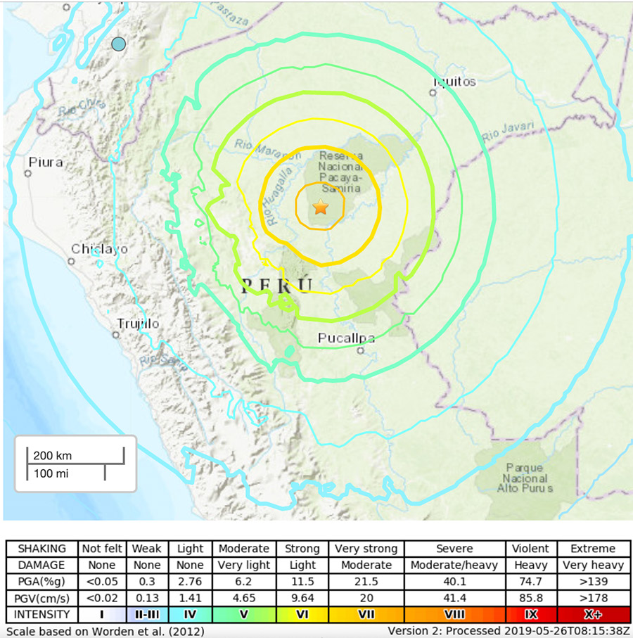 Terremoto de 8,0 sacude Perú y Colombia, análisis, datos y vídeos, 26 mayo de 2019