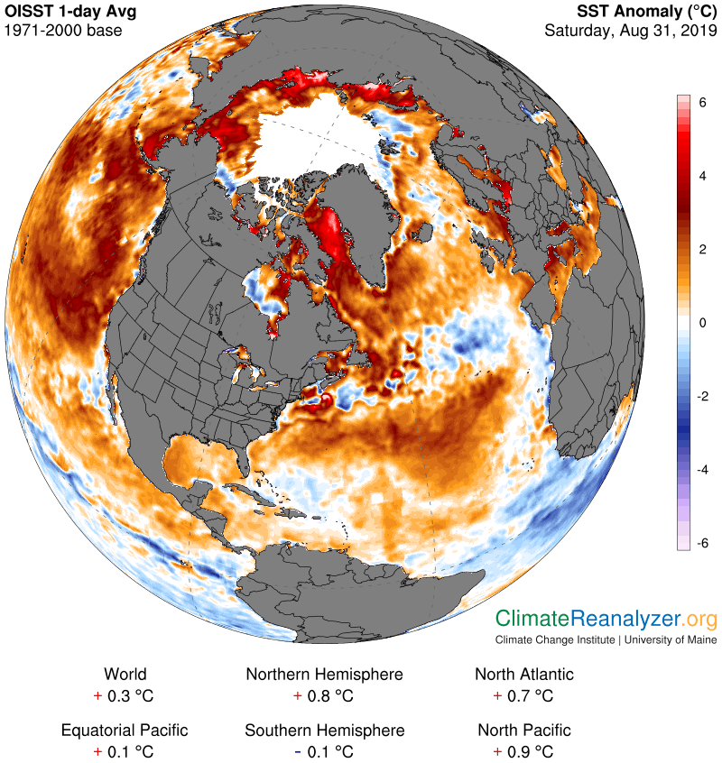 Anomalías temperatura mar