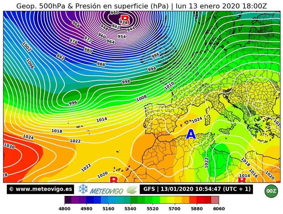 MegaBorrasca de 938hPa dejará vientos huracanados en el Noroeste de Europa