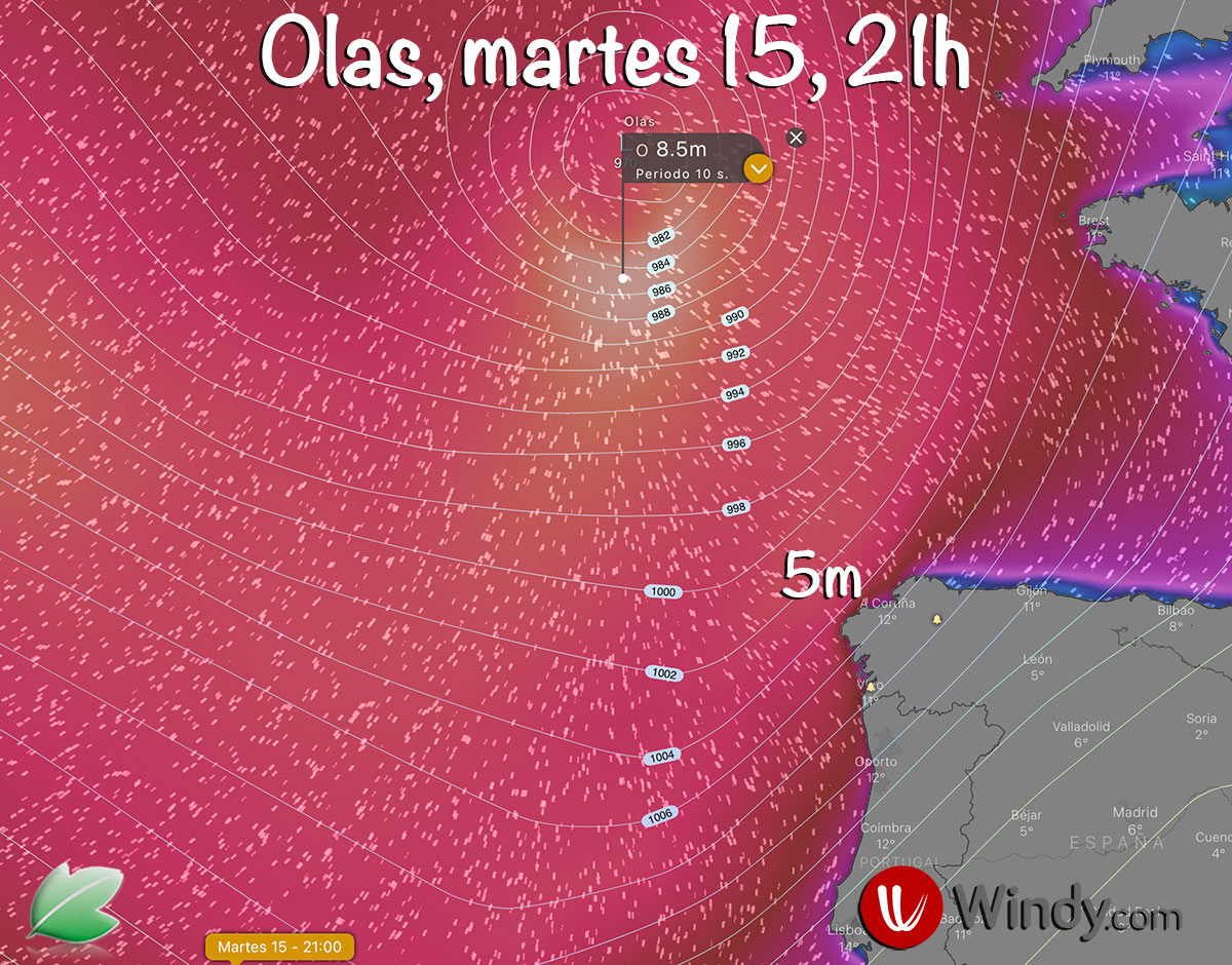 Temporal de lluvia, viento y oleaje en Galicia, martes 15 de diciembre de 2020