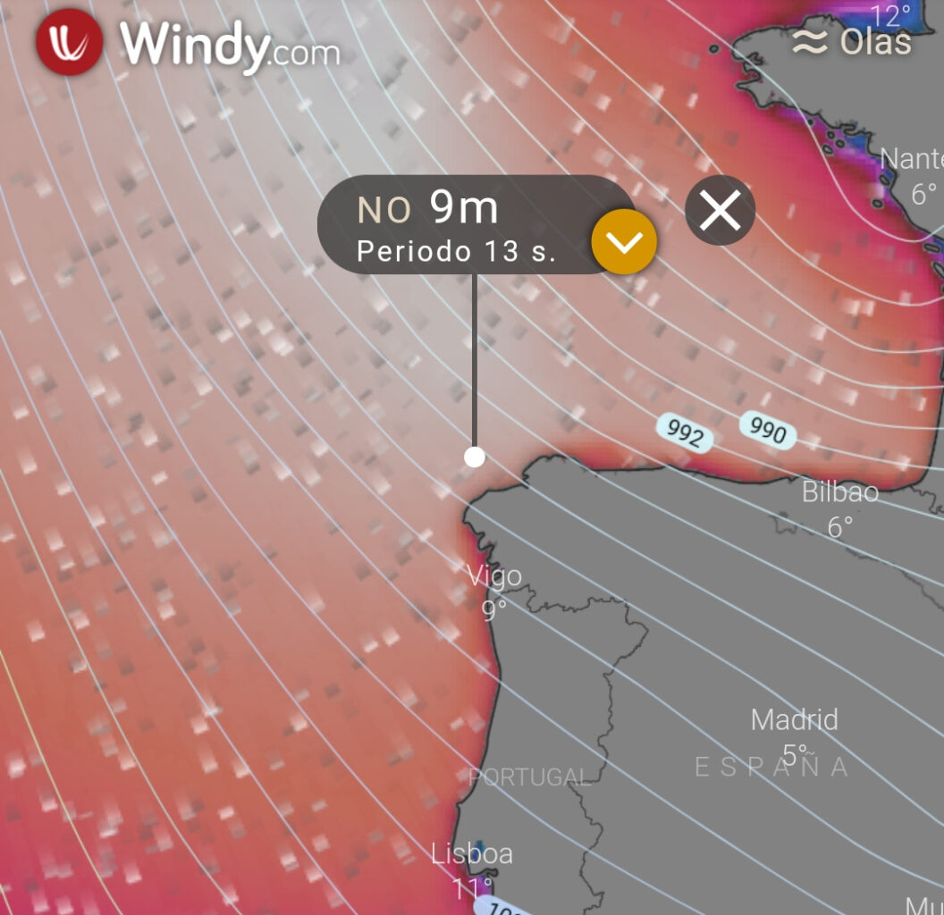 El temporal podrá dejar olas cercanas a los 9 metros en el Norte