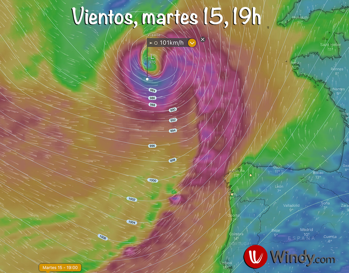 Mapa de vientos, martes 15