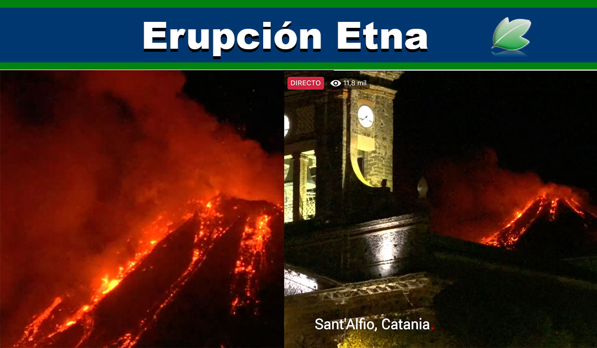 En directo; erupción del volcán Etna en Italia