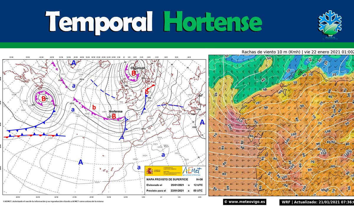 Última hora del temporal Hortense; analizamos los modelos antes del evento