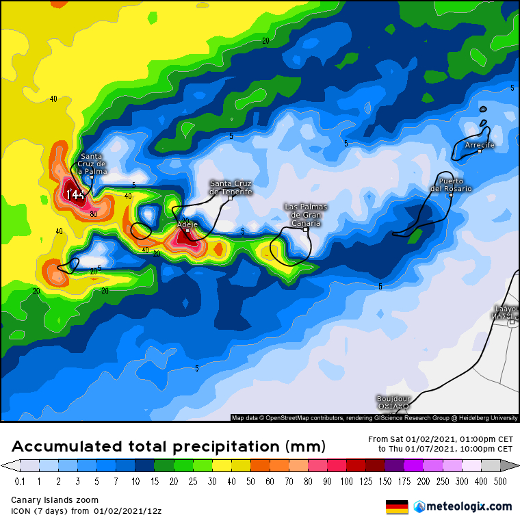 Canarias continua en el punto de mira de las lluvias fuertes la próxima semana