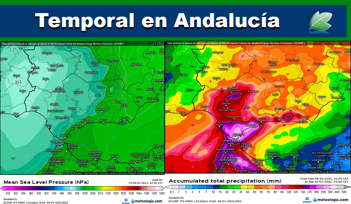 Temporal Andalucía; así entrarán las lluvias torrenciales