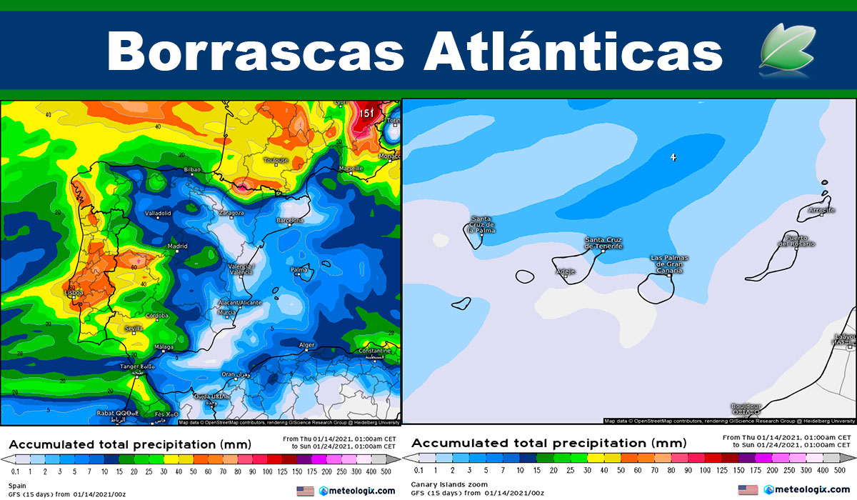 Estas son las precipitaciones que dibujan los modelos a 10 días en España