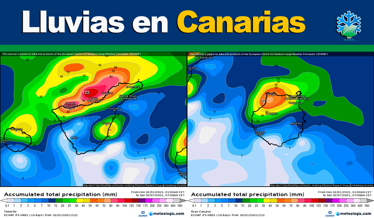 Los modelos se van poniendo de acuerdo en las lluvias para Canarias