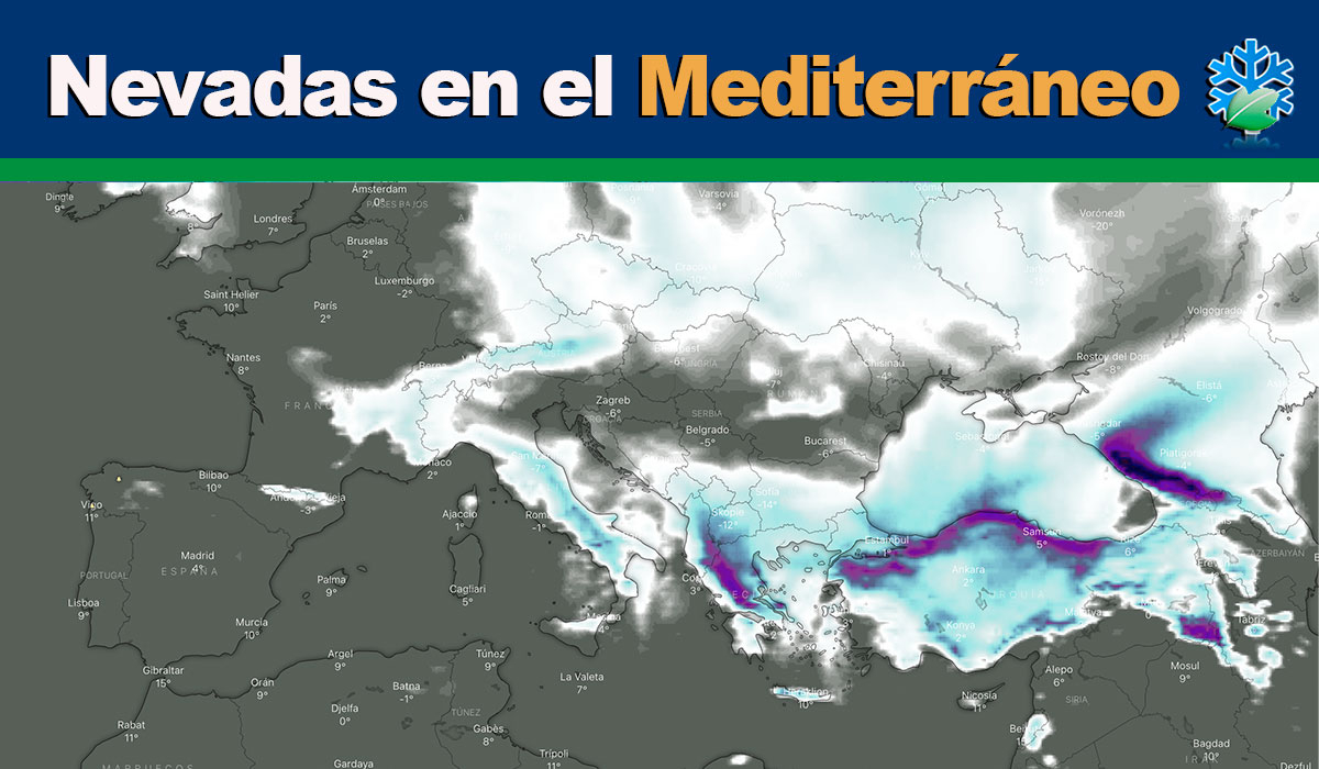 Potentes nevadas en el Mediterráneo en los próximos días; Italia y Grecia bajo la nieve