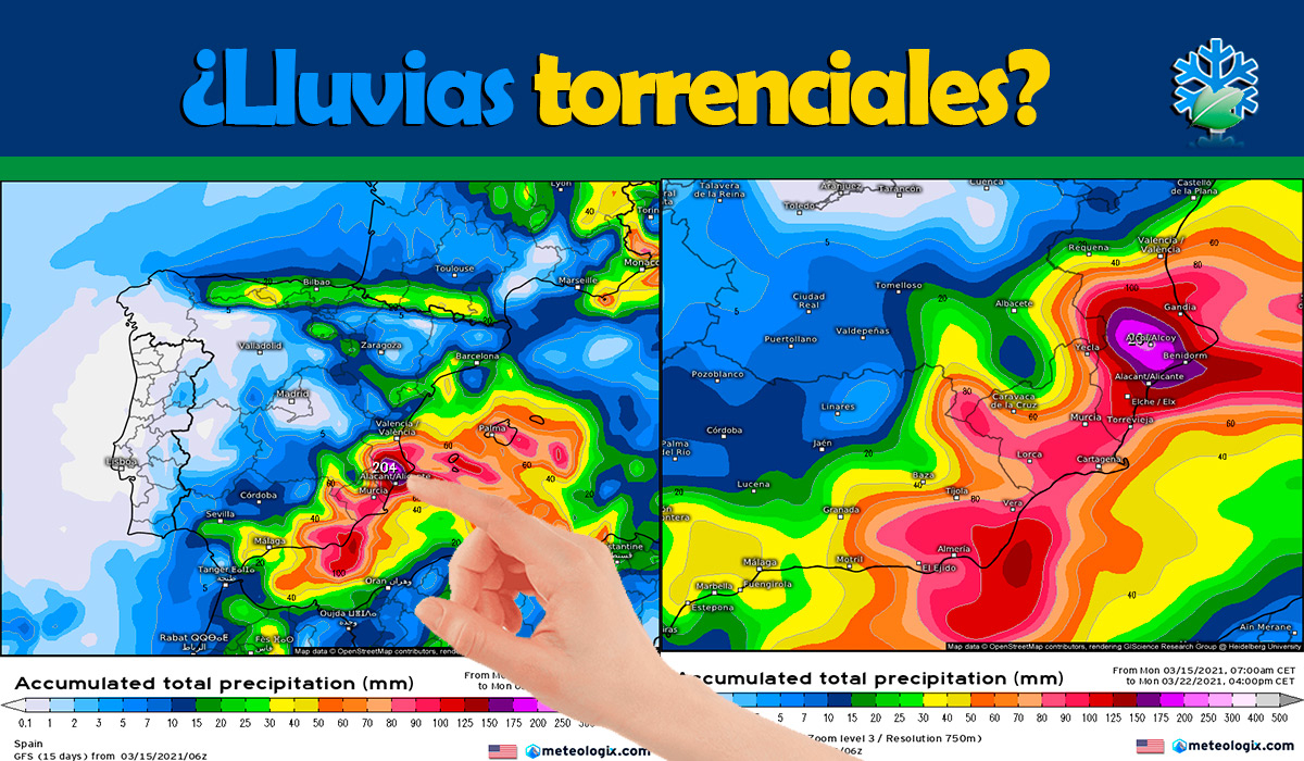 Actualiza el modelo GFS; lluvias torrenciales en el Mediterráneo