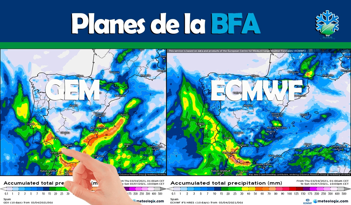 Ya está aquí la BFA; actualizamos datos de lluvias para el fin de semana