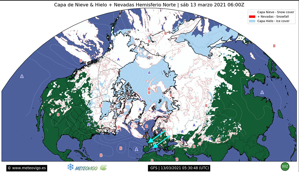 Extensión de nieve Hemisferio Norte