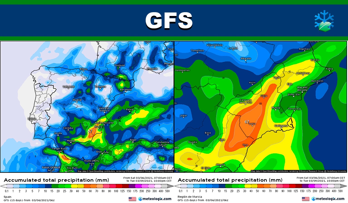 Actualización modelo GFS; potencia las lluvias sobre el Sureste.