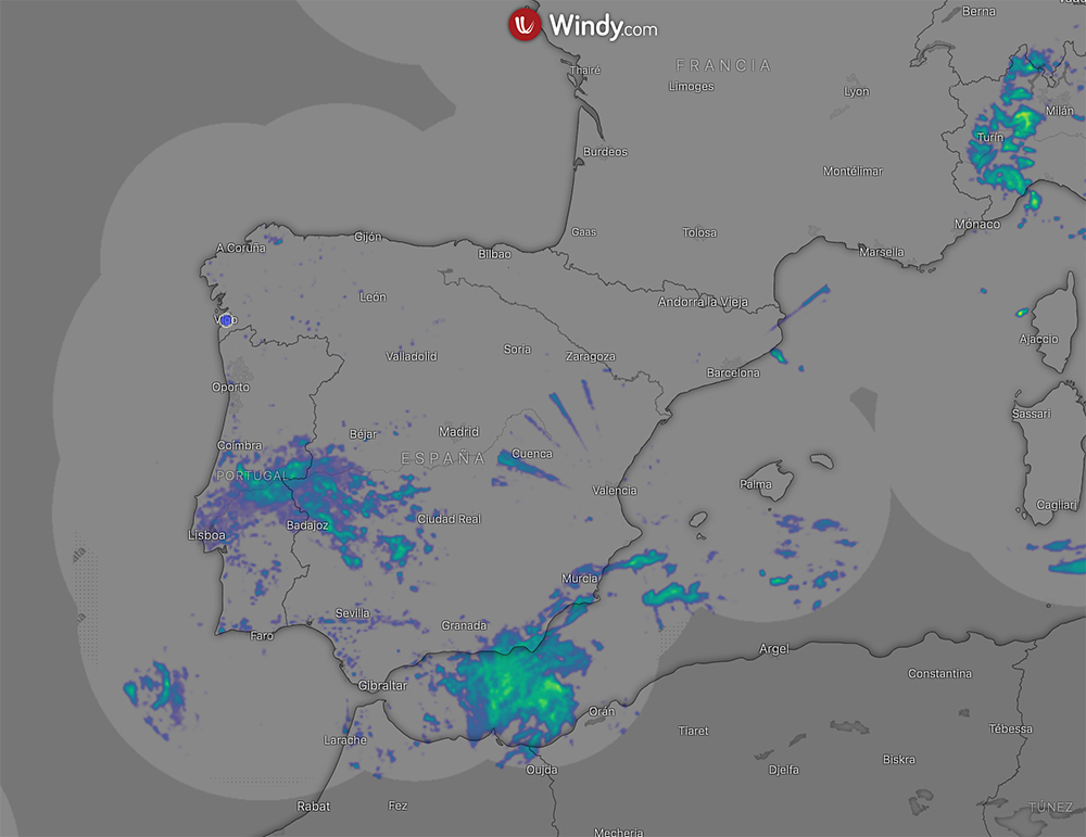 Radar lluvias Península