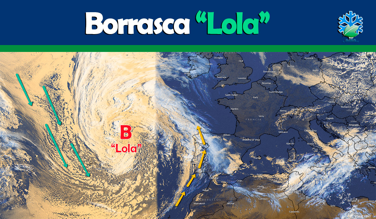 Así está entrando la borrasca Lola en España: Imágenes de satélite, radar y evolución
