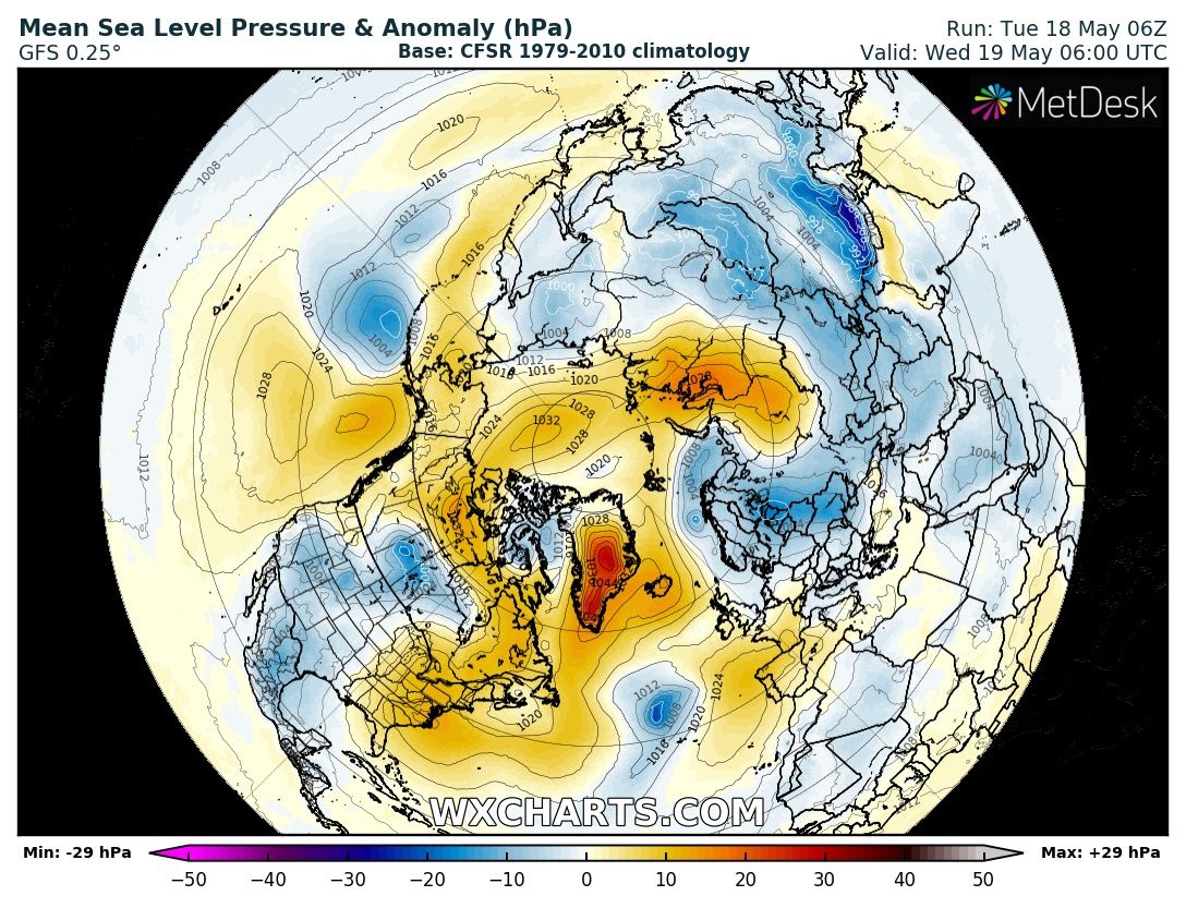 Anomalías Hemisferio Norte 19 mayo