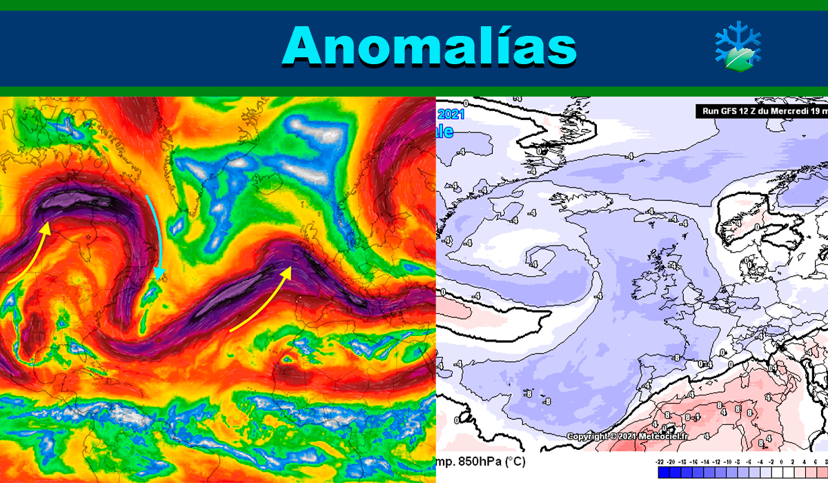 Así van a cubrir nuevamente parte del Atlántico Norte y Europa las anomalías frías