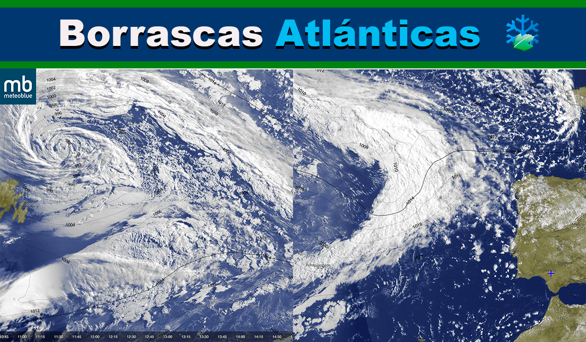 Así se acercan las nuevas borrascas desde el Atlántico: preciosas imágenes de satélite (Vídeo)