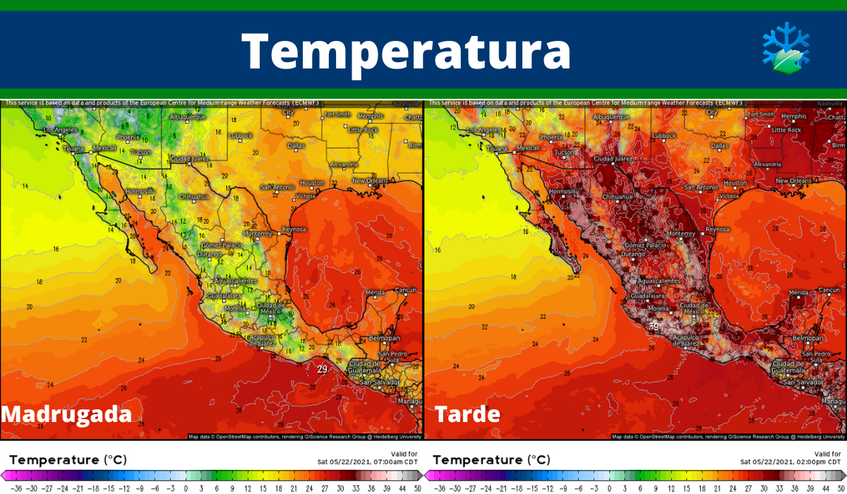 Estas son las temperaturas que se esperan el fin de semana en México