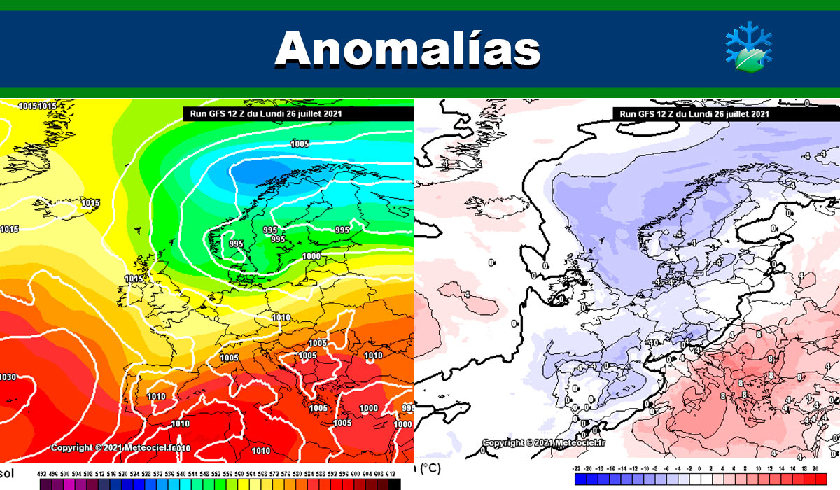 Modelo GFS: Mantiene y extiende las anomalías frías en gran parte de Europa