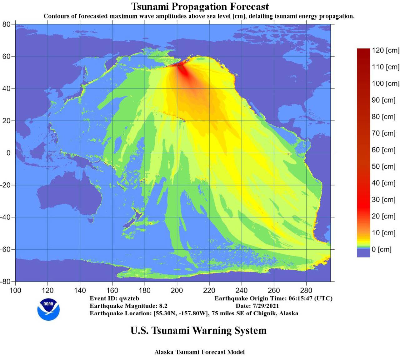 Mapa pronóstico Tsunami