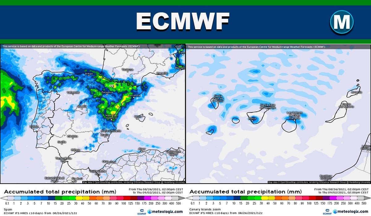 Así ve las fuertes tormentas el modelo ECMWF: mapa de zonas más afectadas