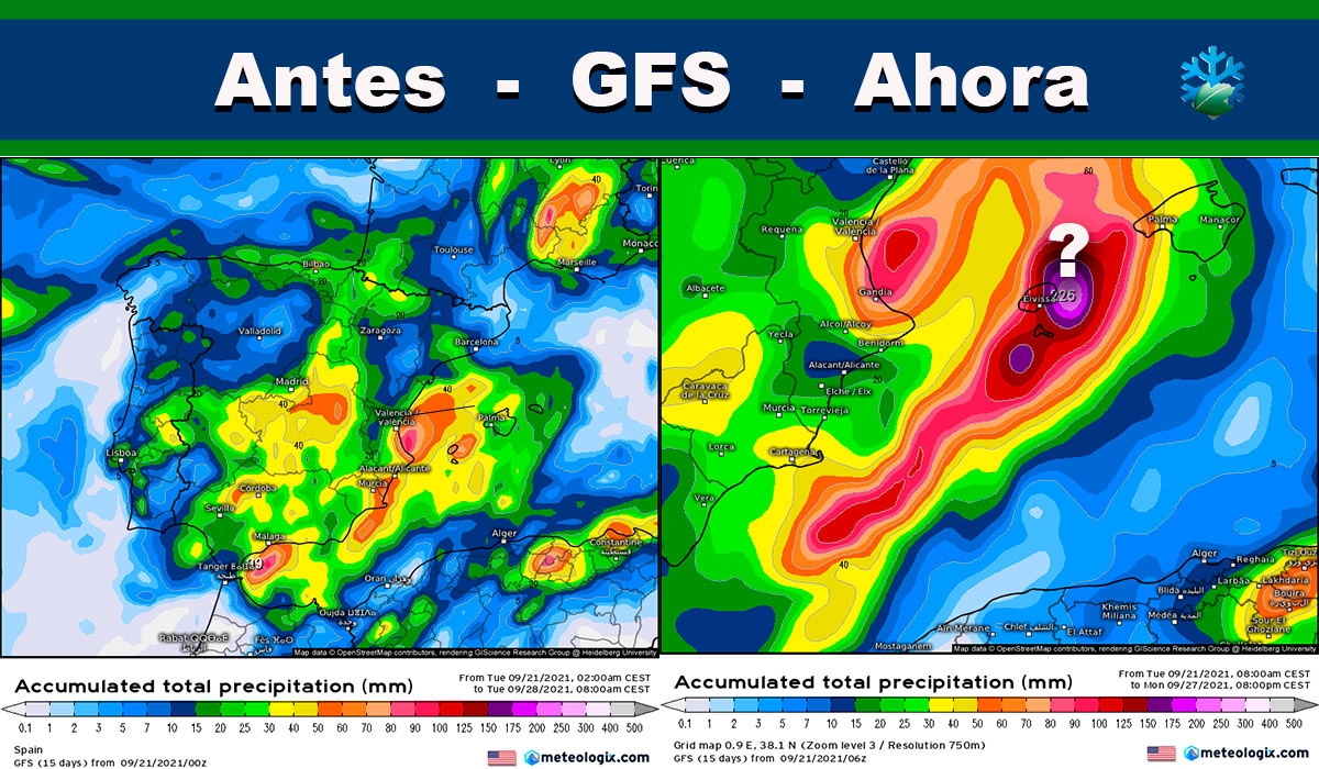 DANA, modelo GFS: sigue el “baile” de cifras en la intensidad de las lluvias ¿por qué?