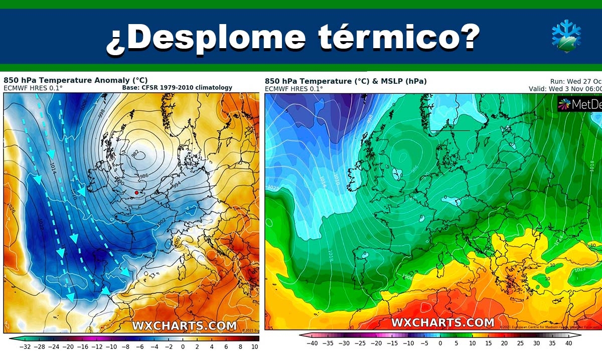 Así se desploman las temperaturas la próxima semana según el modelo ECMWF: ¿se cumplirá?