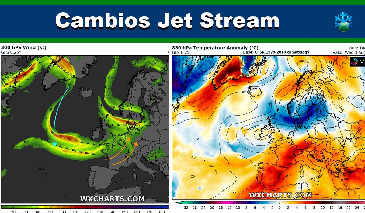 Las ondulaciones del jet stream seguirán potenciando anomalías en las próximas semanas