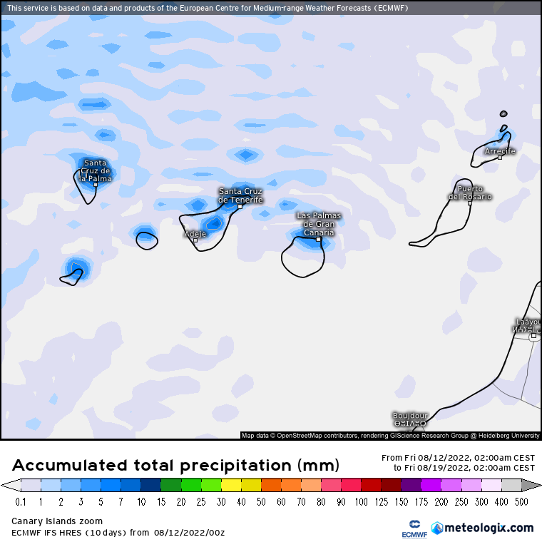 ECMWF lluvias Canarias