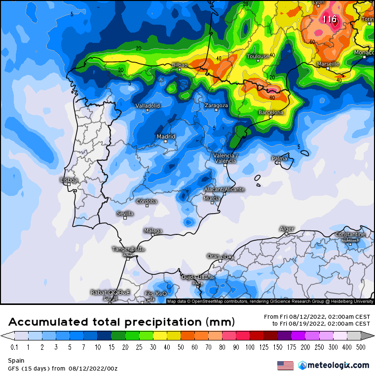 GFS lluvias Península