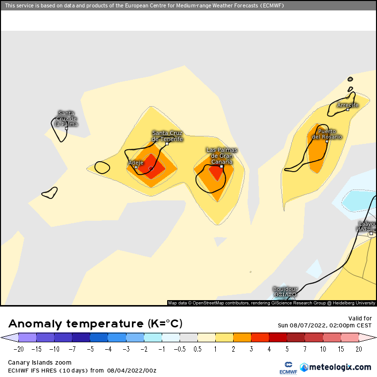 Anomalías térmicas Canarias