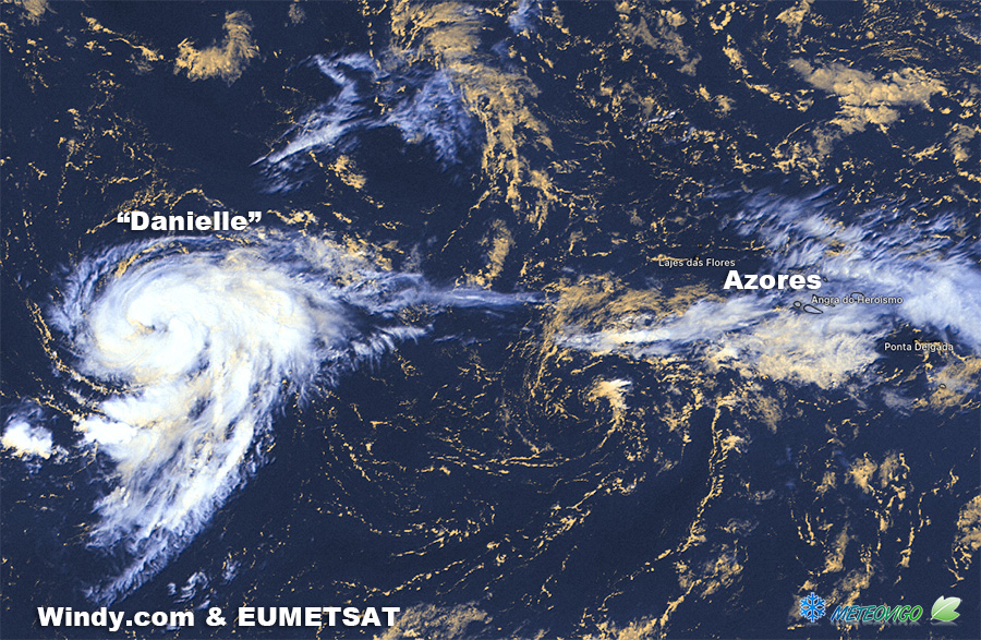 Imágenes satélite tormenta tropical y próximo huracán Danielle