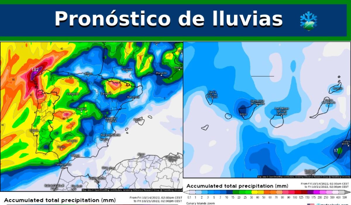 El modelo GFS aumenta las lluvias en el oeste de la Península