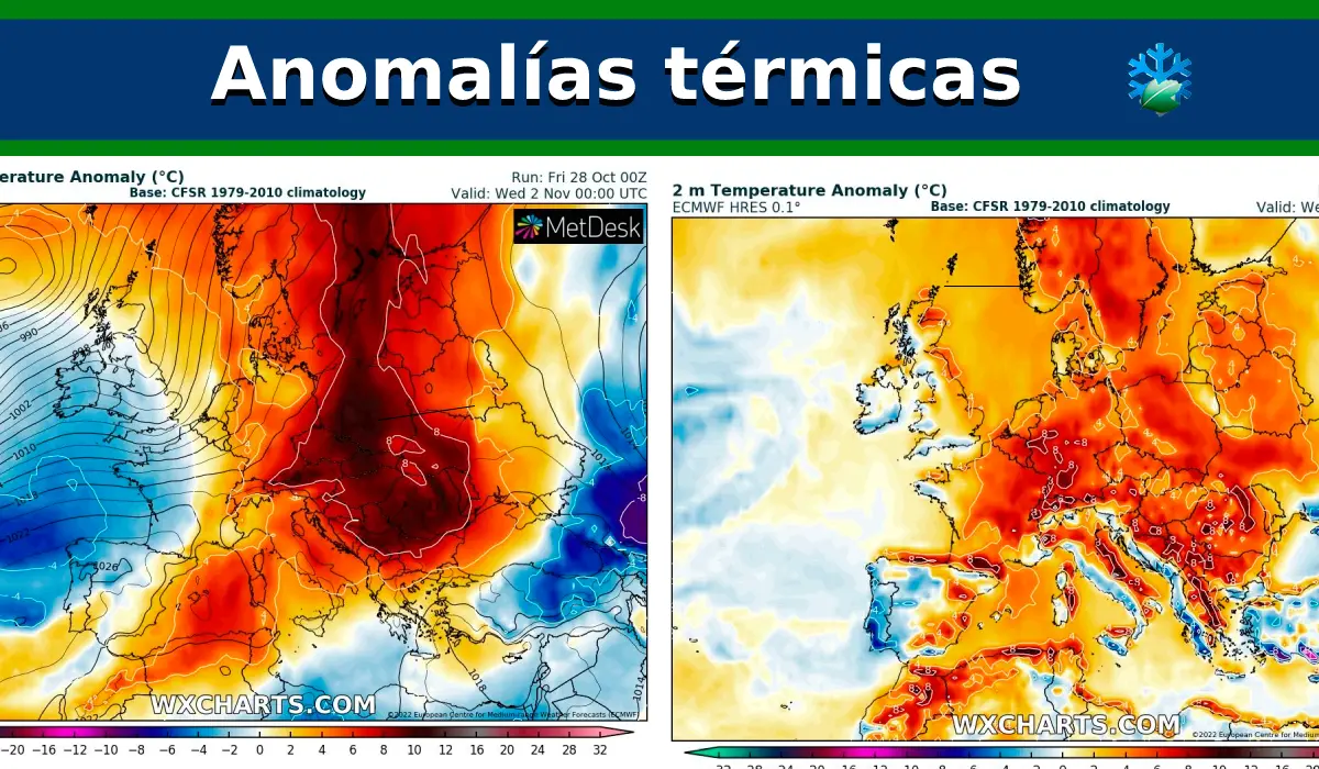Los modelos confirman el marcado descenso térmico en estas regiones