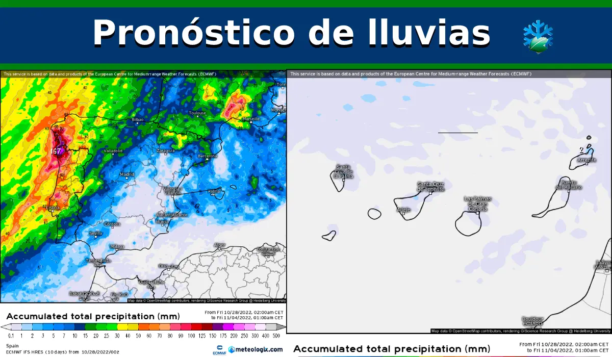 Pronóstico de lluvias ⛈️​ a siete días: avisos de nivel naranja por lluvias torrenciales en Galicia