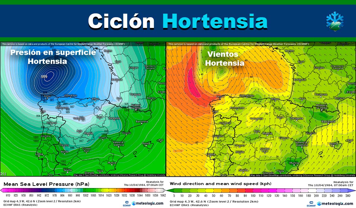 Ciclón Hortensia 1984
