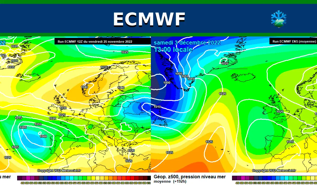 El modelo ECMWF también dibuja mapas interesantes en su actualización