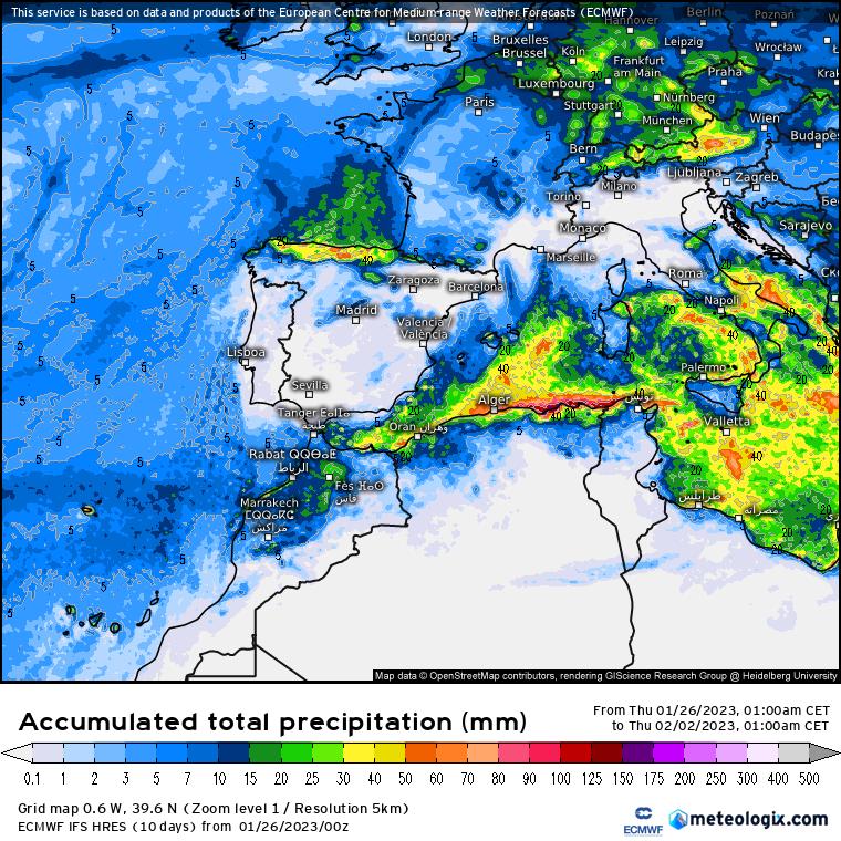 ECMWF lluvias España 
