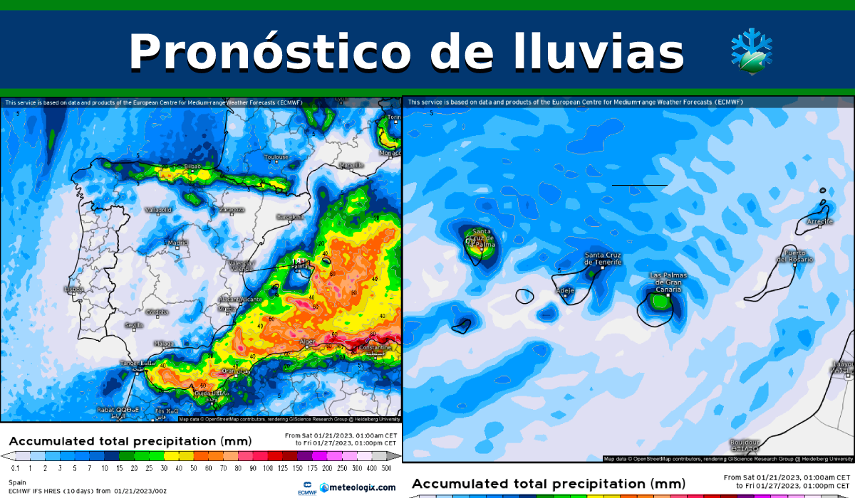 Pronóstico de lluvias a siete días: toda esta lluvia en el Mediterráneo acariciando las costas