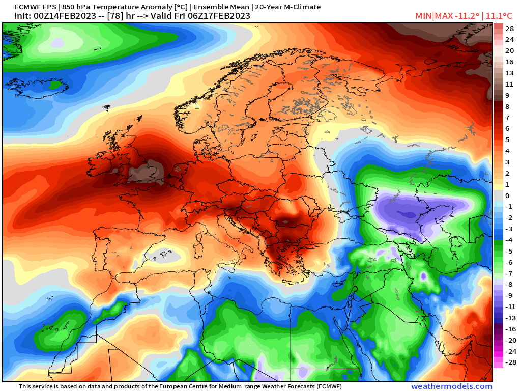 Anomalías térmicas Europa