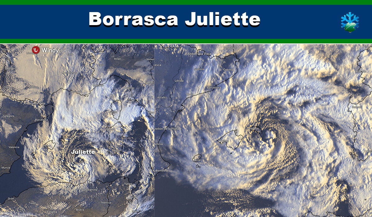 Imágenes del satélite borrasca Juliette
