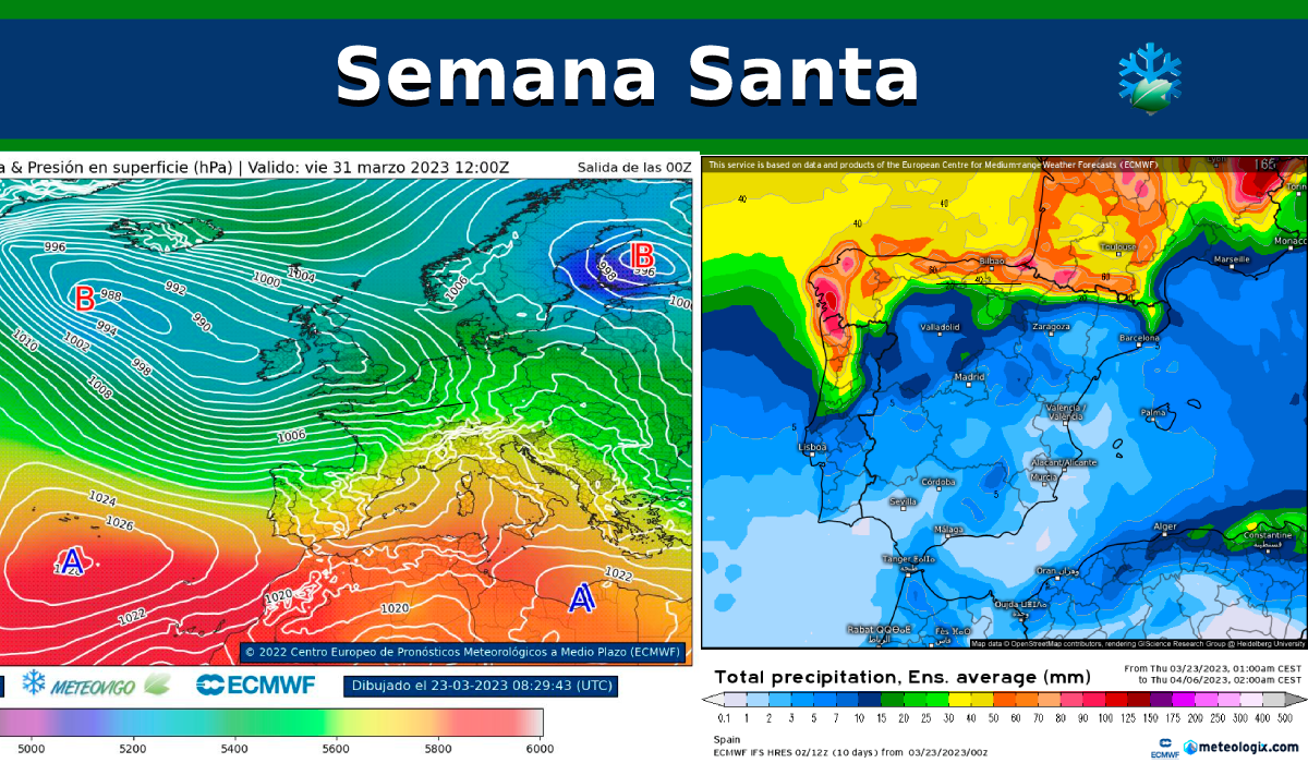 Actualizamos el pronóstico para la Semana Santa de 2023 en España