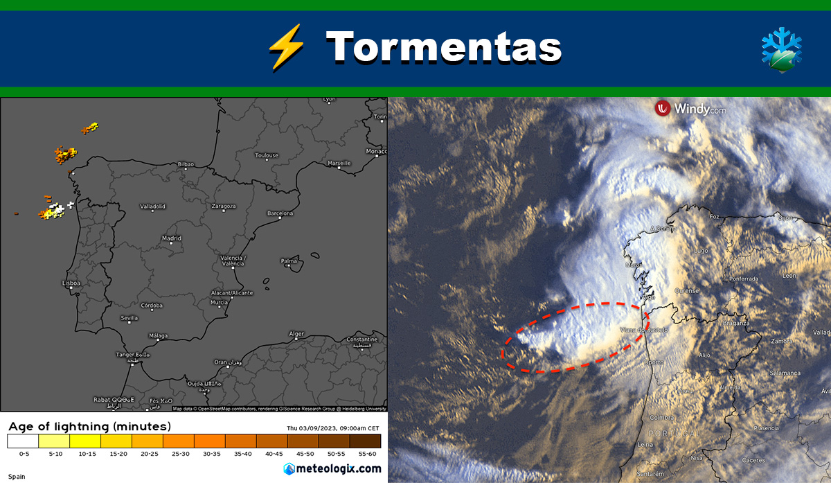 Imágenes de satélite y detector de rayos
