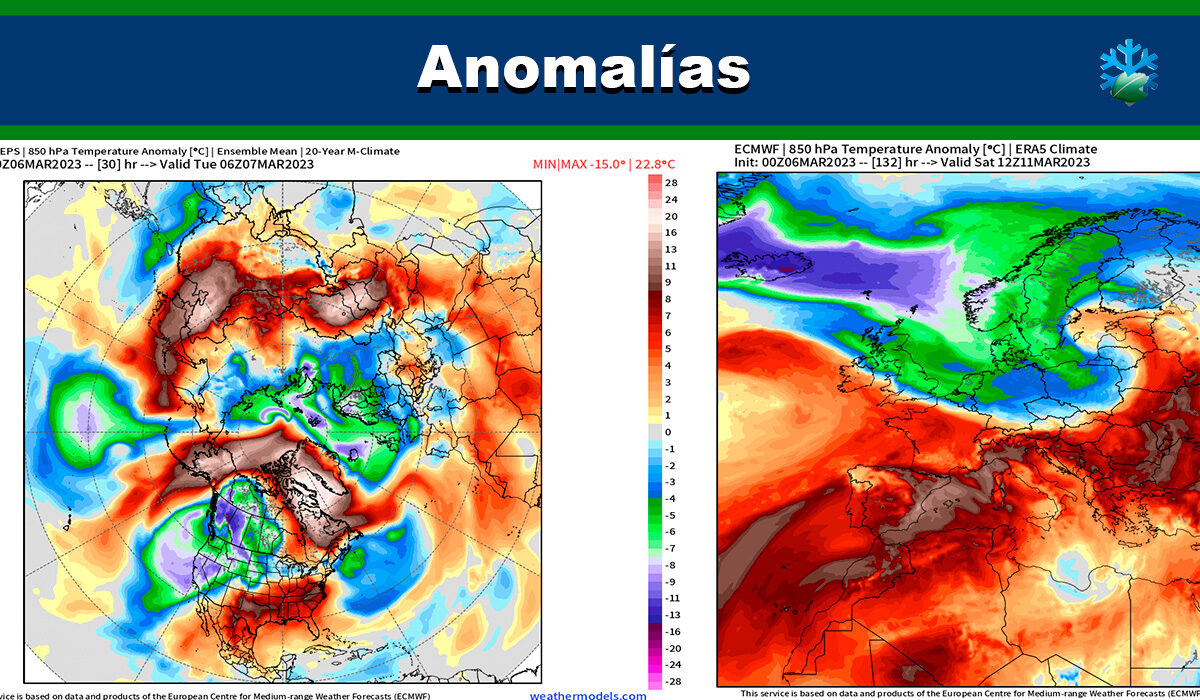 Mapa de anomalías térmicas